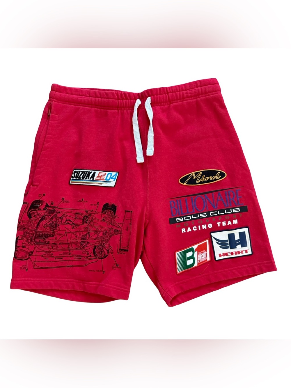 Billionaire Boys Club BB Dipstick Motorsport Racing Team Shorts Red XL Sold Out